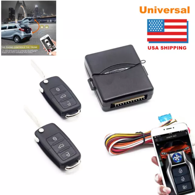 Car Alarm System Remote Security Trunk Central Locking Kit Door Lock Keyless APP