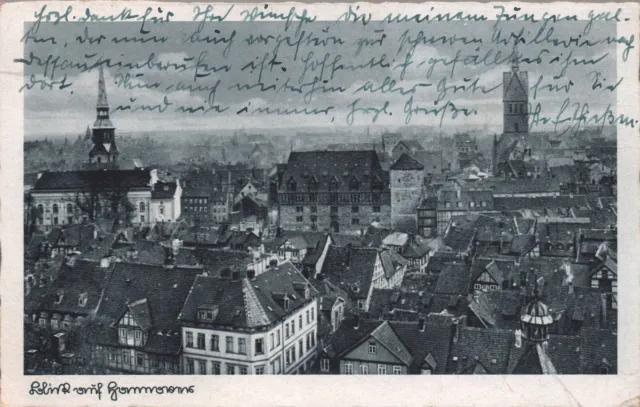 AK Blick auf Hannover, Panorama Schöning 1942 gel. Feldpost (2239A04)