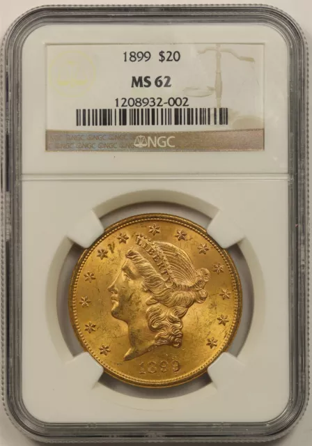 1899 $20 NGC MS 62 Liberty Head Gold Double Eagle