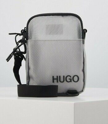 Hugo Boss - HUGO Men's Cyber_NS Zip Pouch/Crossbody Bag, Grey, 50434827 RRP £119