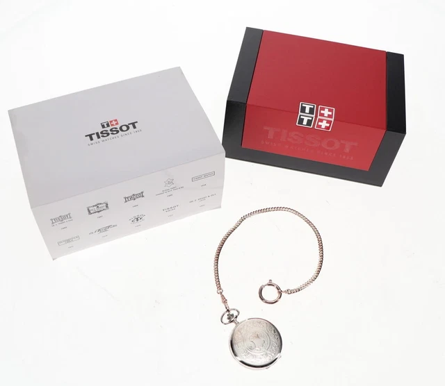 TISSOT POCKET WATCH Silver 925 Manual Winding with Box and Manual Swiss