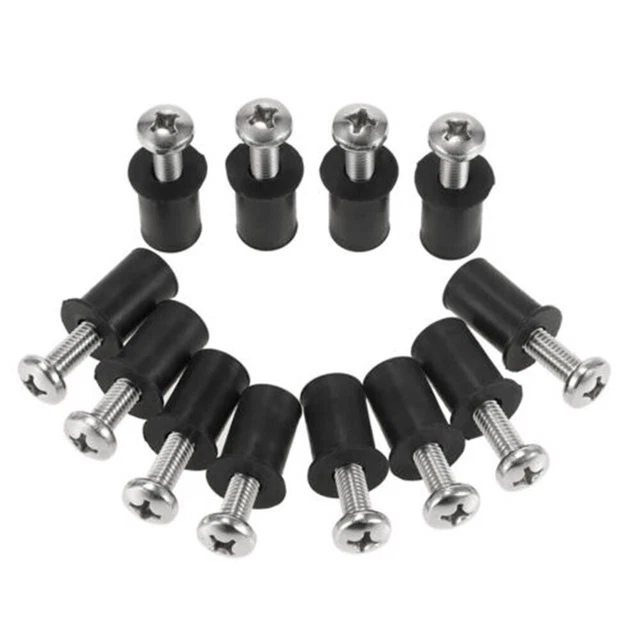 Kit 12 écrous en caoutchouc vis en acier inoxydable pour applications marines p