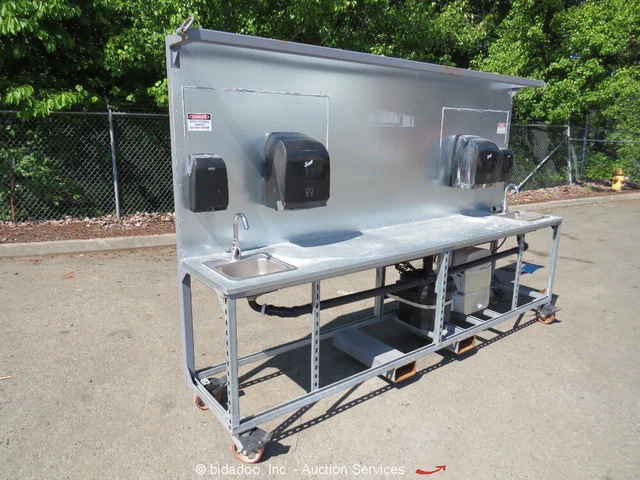 2 Sink Touchless Portable Industrial Hand Washing Station Water Heater bidadoo