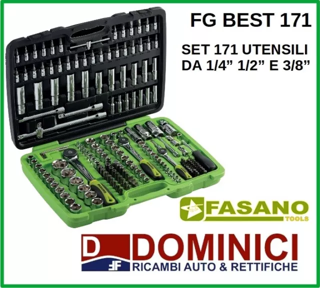 Set 171 Utensili Da 1/4'' - 3/8'' - 1/2'' Fasano Fg Best 171