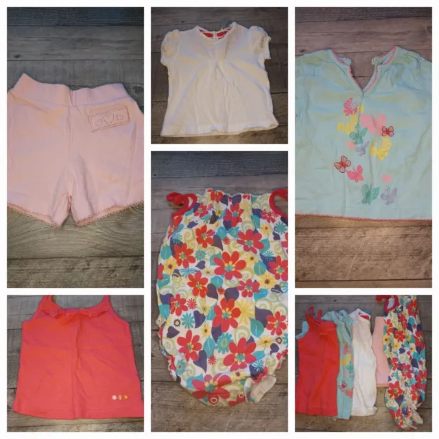 Baby Summer Clothes Bundle Tops Shorts Girls 9-12 Months 5 Items