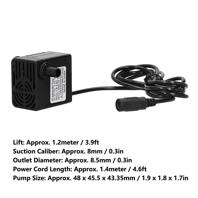 Pompe à Eau Submersible 12V 6W – 2 L/min, Mini Pompe Silencieuse Pour Aquarium, Fontaine, Solaire