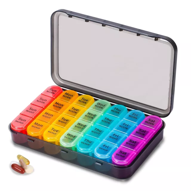 28 Day Pill Box Weekly Medication Organizer Container Medicine Holder