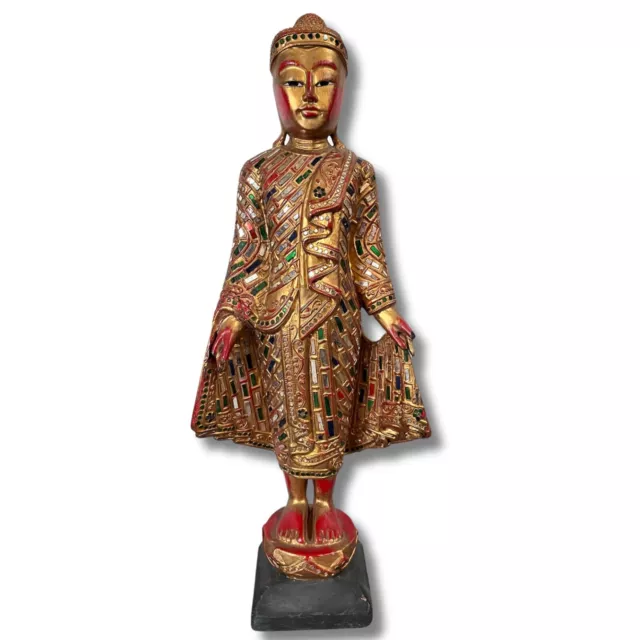 Stehende Holz Buddha Figur 60cm groß Thailand Skulptur Statue AsienLifeStyle