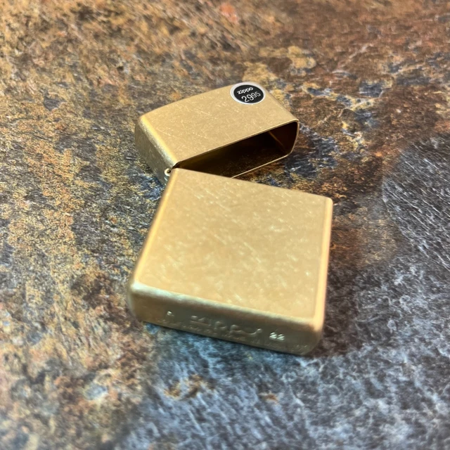 Genuine Zippo Armor Tumbled Brass windproof Lighter CASE ONLY No Insert/Box