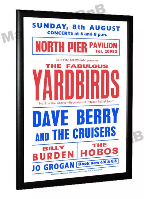 The Yardbirds Dave Berry 1965 Concert Poster Blackpool