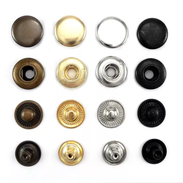 Solid Brass Press fasteners 15 mm S spring stud Canvas Sportswear Outdoor AMB