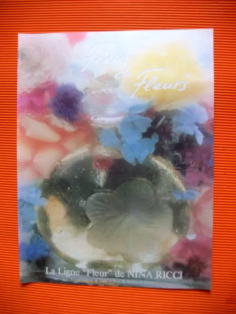 Publicite De Presse Nina Ricci Parfum Ligne Fleur Bain Eau De Toilette Ad 1986