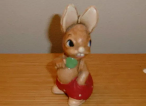 Pendelfin Rabbit - Robert  with red trousers & Green Lollipop