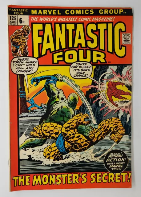 Fantastic Four #125 VG+ UK Price Variant 1972