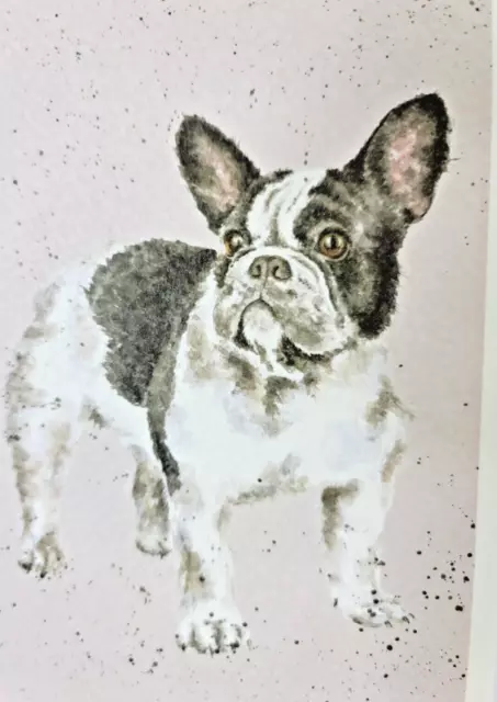 Boston Terrier Print of Watercolor by Hannah Dale Matted 8 x 10 Inch