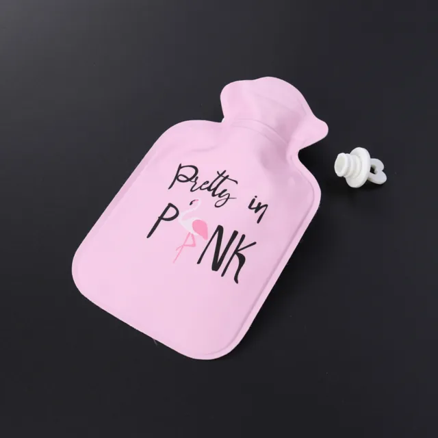 Clásica botella de goma agua caliente bolsa de agua caliente con cubierta de punto (rosa)