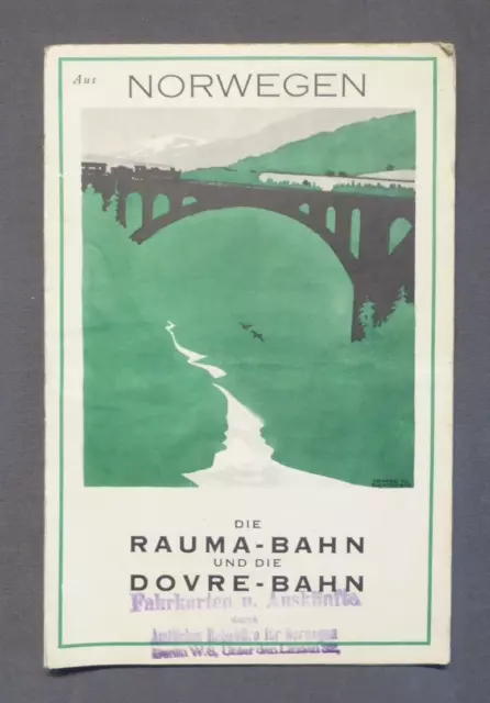 Reiseprospekt Norwegen, Rauma - Bahn und Dovre - Bahn, von 1930, deutsch