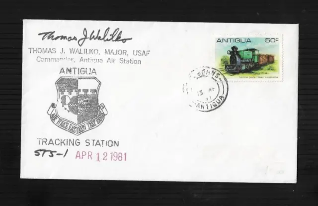 1981 Antigua signed tracking station STS-1 COVER