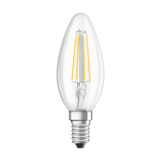 Osram LED Filament Leuchtmittel Kerze 4W = 40W E14 klar 470lm warmweiß 2700K