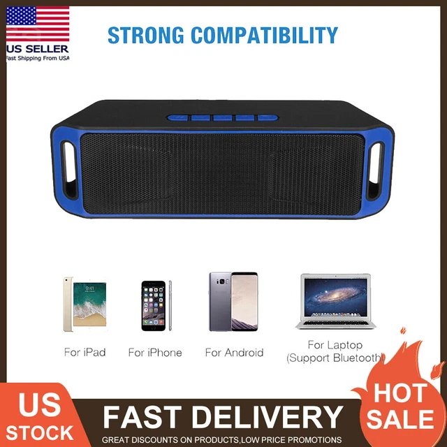 Portable Wireless Bluetooth Speaker Stereo Bass Loud USB/AUX/FM USA