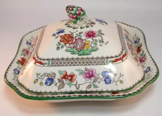 Vintage Copeland Spode Chinese Rose Lidded Vegetable Serving Tureen A Excellent