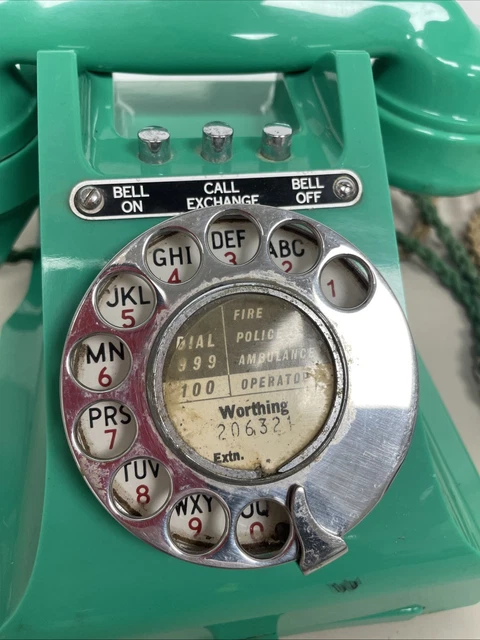 RARE VINTAGE JADE Green Bakelite Telephone GPO 328CB 1954 Plessey Bell ...