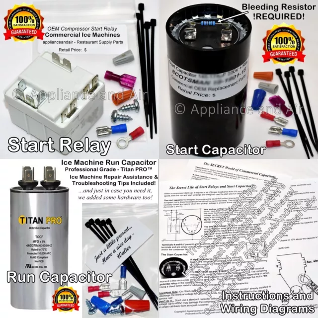 Scotsman Discount Kit: Start/Run Capacitor, Start Relay Potential - Ships Today!