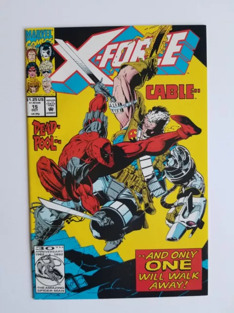 X-Force #15 (1992 Marvel Comics) Classic Battle Deadpool vs. Cable ~ FN