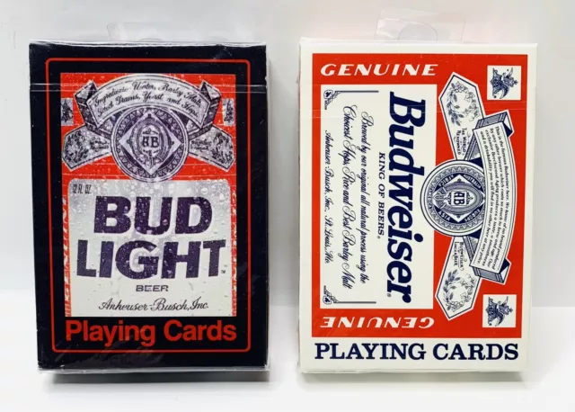 Vintage Bud Light & Budweiser Playing Cards Deck Sealed