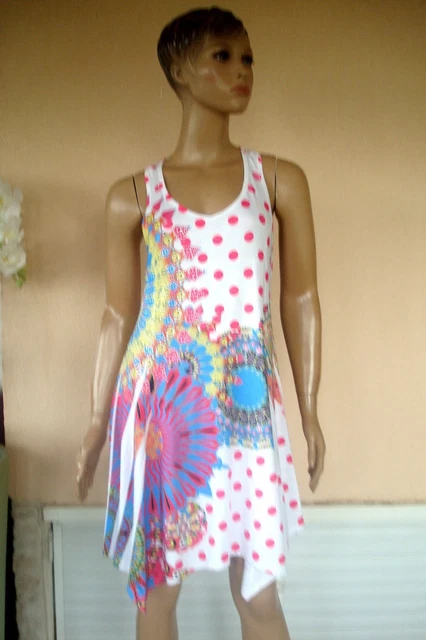 Robe Multicolore Desigual Taille L (40) - Style Boule - Longueur 106 Cm - Très Bon état