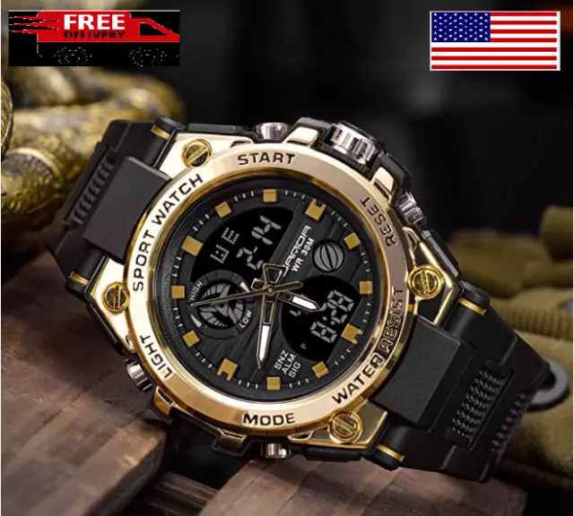 Reloj de Pulsera Impermeable para Hombre Reloj Digital Deportivo Militar de Moda