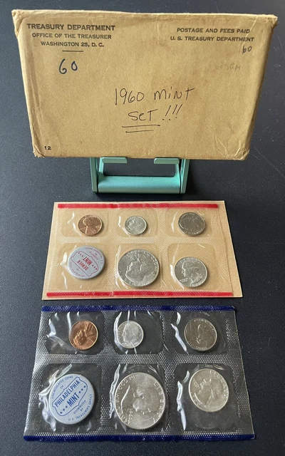 1960 P&D Uncirculated 90% Silver U.S. Mint Set with Original Packaging