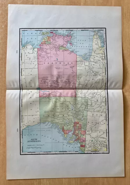 Antique Map 1903 SOUTH AUSTRALIA Northern Territory  21 3/4 x 14 1/2 Original