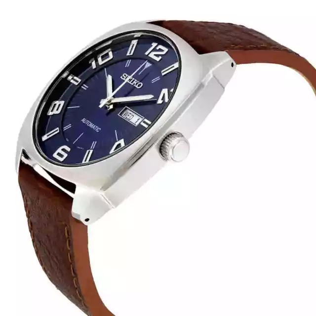 Seiko Recraft Automatic Blue Dial Brown Leather Men's Watch SNKN37 2