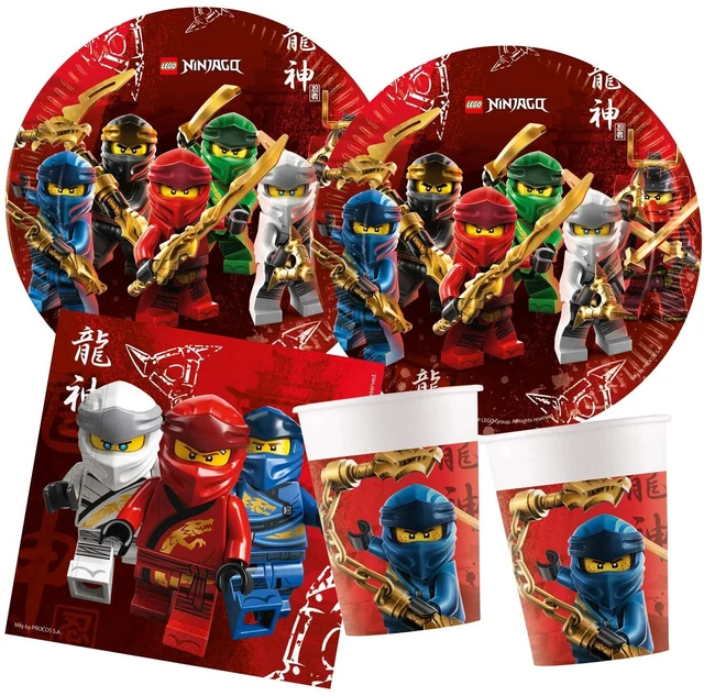 LEGO NINJAGO HAPPY Birthday Party Plates Napkins Banner Plastic Table