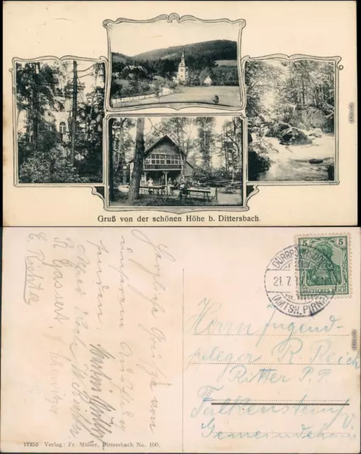 Dürrröhrsdorf-Dittersbach Schöne Höhe - Gasthaus 4 Bild b Pirna Lohmen 1913
