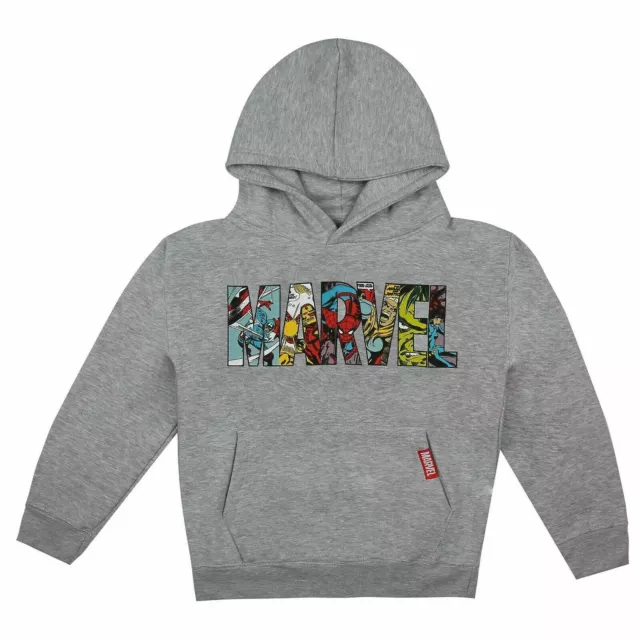 Marvel Kids Logo Characters Avengers Hoodie Jumper Official