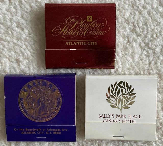 Set of 3 Vintage Atlantic City Casino Matchbooks Playboy Bally's Caesars