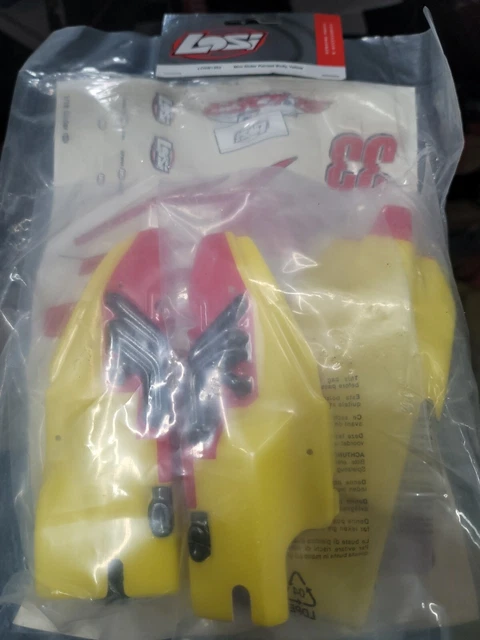 Vintage Team Losi LOSB1362 Mini-Slider Body, yellow