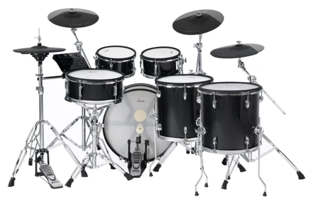 Top E-Drum Set mit Mesh Heads, Holzkessel, 20" Kick, 720 Sounds und echter HiHat