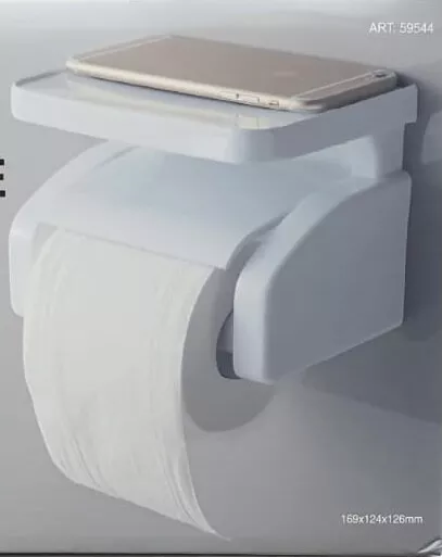 Bagno WC Porta Rotolo Carta Igienica a parete con Supporto Telefono Cellulare