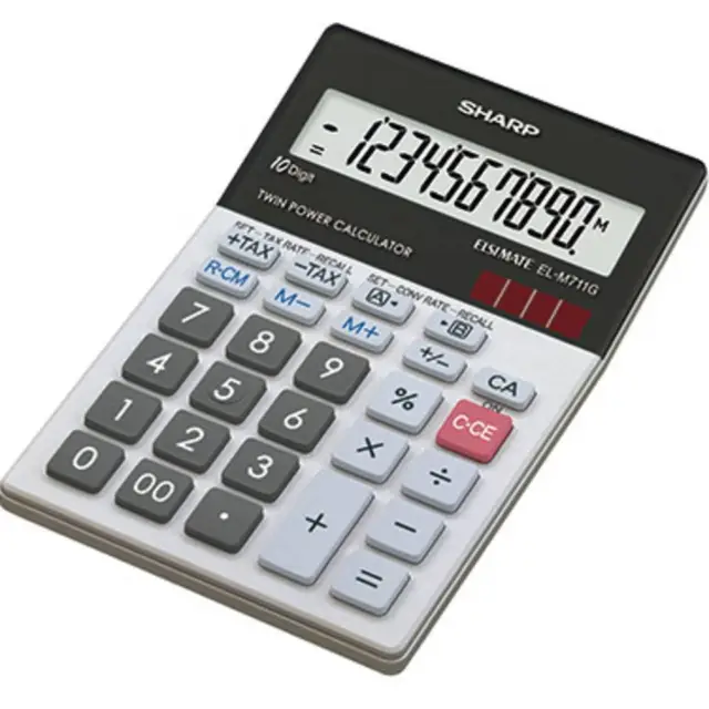 Sharp EL-M711G Calculatrice de bureau noir, blanc Ecran: 10 solaire, à pile(s)