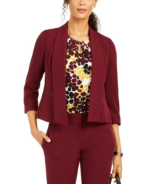 Kasper Women's Shawl Collar Blazer Red Size 4 Petite