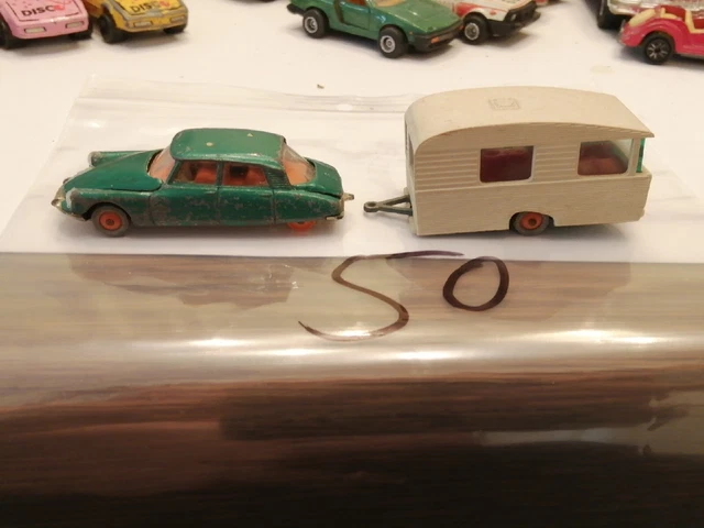 Majorette Rail Route Citroen Ds21 + Caravane Sterckeman