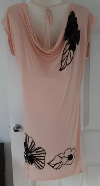 Abito donna OASIS rosa taglia 8 nuovo con etichette paillettes 2