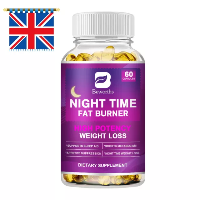 Night Time Fat Burner Supplement Weight Loss Appetite Suppressant Detox Pills