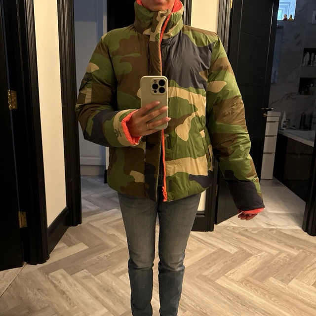 REVERSIBLE PUFFER COAT ivy park x adidas camouflage neon orange S Unisex 70.00 PicClick UK