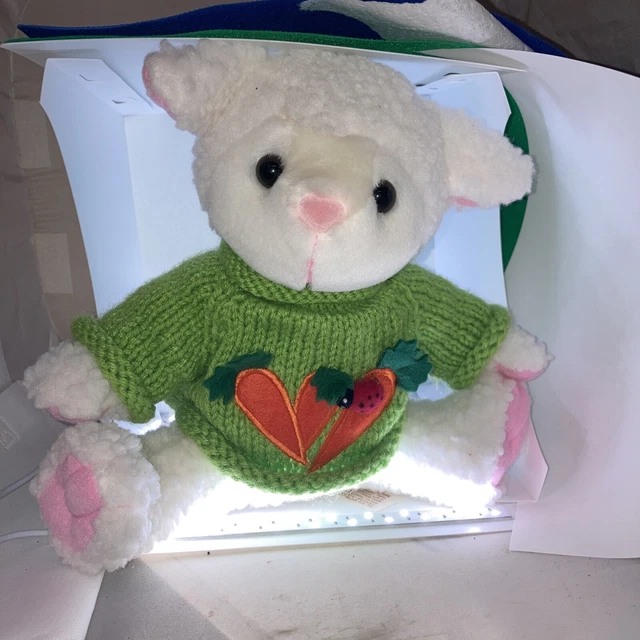 DAN DEE Soft Collector's Choice Lamb Sheep Carrots sweater 11" Plush vintage