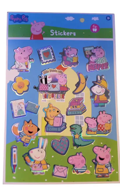 Peppa Pig Stickerblock über 100 Stück Glitzernde Aufkleber 6 Stickerblätter
