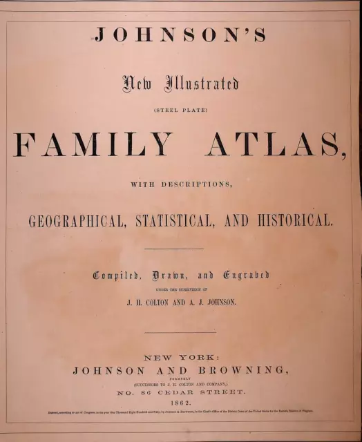 1862 Map ~ NORTH & SOUTH CAROLINA ~ Authentic Johnson Atlas Map (18x26) #007 3
